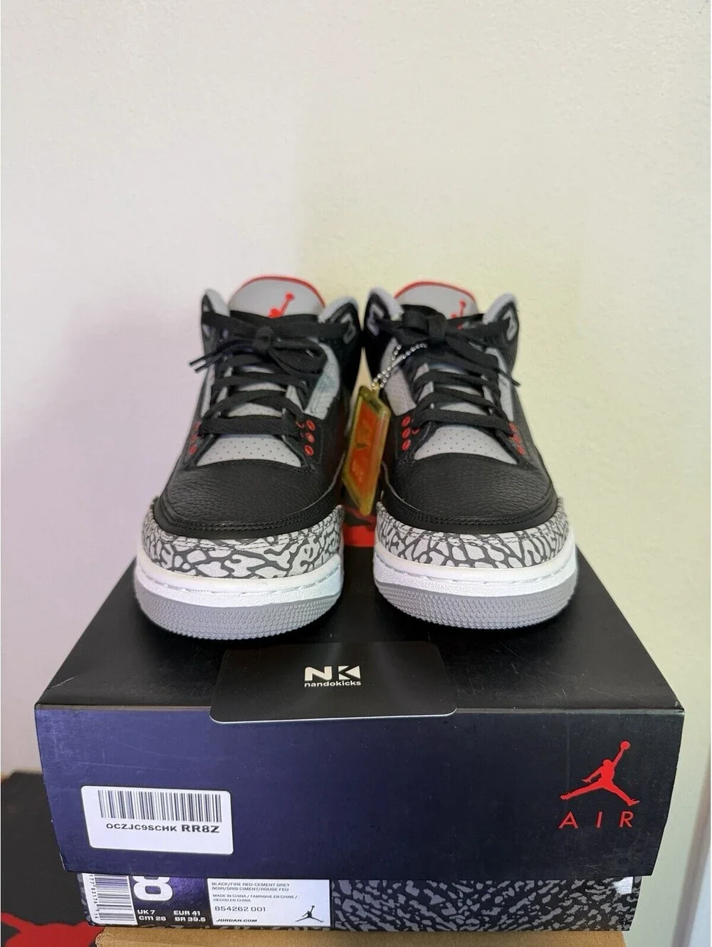 Air Jordan 3 Retro OG Black Cement 2018 Size 8 Brand New 854262-001